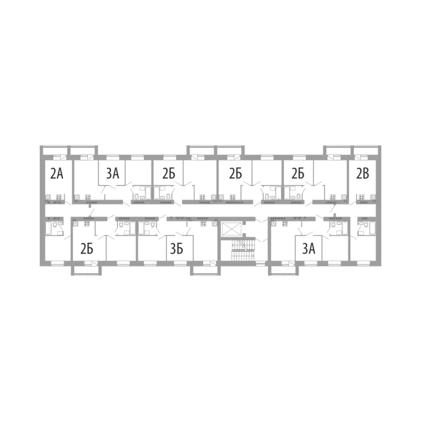 Купить 2-комнатную квартиру (2В) ЖК Восьмое небо г.Кукмор жилой дом №1